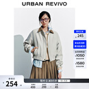 UR冬季新款女装复古休闲撞色灯芯绒翻领棉服UYY150073 冷灰 S