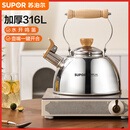 苏泊尔（SUPOR）鸣笛加厚316L不锈钢烧水壶明火燃气灶煤气电磁炉 家用老式热水壶 316L不锈钢水壶 2.5L