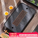 尚言坊天然乌金石茶盘带排水储水式小型家用轻奢高端大气茶托盘干泡茶台