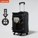 LUCKY CLUB拉杆包旅行包牛津布手提帆布短途登机行李包袋20英寸沉稳黑万向轮