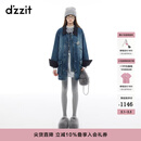 DZZIT地素棉服冬季灯芯绒复古时尚丹宁美学百搭上衣女 蓝色 XS