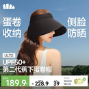 蕉下（beneunder）蛋卷灯罩帽防晒帽女遮阳帽太阳帽大檐空顶帽男加长侧檐全脸遮阳黑