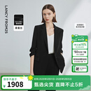 朗姿【律师系列】桑蚕丝职业正装气质西服夏季新款商务西装 黑色 M