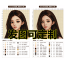 拼豆图纸定制图案设计照片转色号图真人宠物照片转像素图转图拼豆 卡通版定制（100*100豆以下）