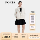 PORTS宝姿商场同款秋季新款女装奶白色环保皮草短大衣SD9U001QZW018 奶白色-5 L
