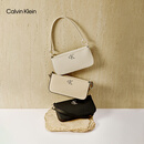 Calvin Klein【520礼物】腋下包休闲通勤包包字母拉链CK女包单肩法棍包 DH3237-UB1-太空黑 OS