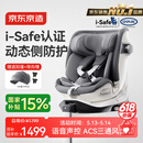 京东京造儿童安全座椅0-6-7岁婴儿宝宝i-Safe双通风加热星际舱3.0星雾灰