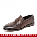 IL GUFO轻奢高档男士皮鞋男款商务休闲真皮一脚蹬乐福鞋夏季新款牛皮男鞋 手工定制 37
