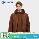 FILA FUSION斐乐潮牌章昊同款棉服男2026春休闲保暖拼色宽松连帽外套