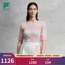 FILA斐乐女子编织衫条条衫2026夏季新款高尔夫运动休闲短袖上衣毛衣 百花香-PK M 165/84A/M