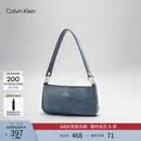 Calvin Klein女包【母亲节礼物】休闲优雅通勤风ck金属字母牛仔单肩包腋下包