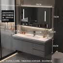 九牧（JOMOO）浴室柜陶瓷一体盆智能洗脸盆柜卫生间卫浴洗漱台轻奢洗手盆柜组合 星空灰80CM智能半镜+陶瓷一体盆