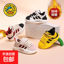 G.DUCK小黄鸭儿童运动鞋男童鞋子秋冬软底宝宝鞋女童棉鞋鞋子 小黄鸭D8025酒红色皮面单鞋 26 码内长16.5