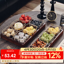 格娜斯 玻璃水果盘客厅轻奢创意零食分格干果盘北欧ins网红点心糖果盘