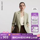 朗姿【Basic衣橱】律师系列气质职业通勤时尚百搭西装西服上衣 卡其绿色 M