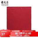 雅戈尔（YOUNGOR）丝巾男士经典口袋丝巾优质涤丝面料经典丝巾装饰方巾商场同款 暗红 均码