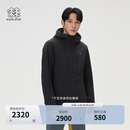 KOLON SPORT/可隆雨脊防水夹克 男子户外透湿防风耐磨2L冲锋衣2级 LHJK6MNT01-BK 黑色 XL 180/100A