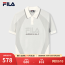 FILA 斐乐官方女子编织衫2026夏季新款时尚休闲舒适短袖POLO上衣 云菇白-WT M 165/84A/M