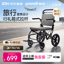鱼跃(yuwell)手动轮椅车1100A折叠老人轻便便携式手推车旅行可上飞机