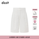 DZZIT地素短裤春夏时尚休闲宽松短裤女薄款高腰裤子小众 白色 XS