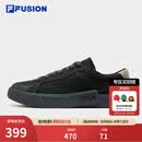 FILAFUSION斐乐潮牌帆布鞋男鞋拼接时尚黑色板鞋男 黑/斑皮棕-BB 42