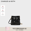 CHARLES&KEITH迷你菱格流浪包单肩斜挎双肩包包女包生日母亲节礼物CK2-60782390 【S号】Black黑色 S