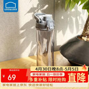 乐扣乐扣（LOCK&LOCK）人鱼线塑料运动水杯夏天便携水壶带刻度提手男女水杯子700ML灰色