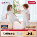 bebebus婴儿睡袋小风车春夏季薄款儿童分腿睡袋短袖宝宝防踢被 L码