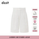 DZZIT地素短裤春夏时尚休闲宽松短裤女薄款高腰裤子小众 白色 XS