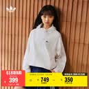 adidas简约通勤百搭宽松运动连帽薄外套女春季阿迪达斯三叶草   白色   L
