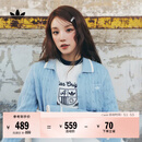 adidas宋雨琦同款经典复古针织开衫女秋冬阿迪达斯官方三叶草   粉蓝   M