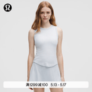 lululemon丨Hold Tight 女士紧身剪裁圆领背心 LW1FJ4S 白淀粉蓝细条纹 M /8