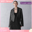 Fabrique【紫标】羊皮革A型偏门襟配腰带机车夹克外套 黑色 XS
