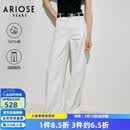 艾诺丝雅诗【商场同款】2026年夏季新款高腰新疆棉白色阔腿牛仔裤女50423243 白色 M