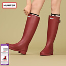HUNTER【修饰腿型】户外露营女鞋Refined防水防滑高筒靴长筒靴网红女靴 军红色/MLR 36