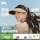 蕉下（beneunder）遮阳帽子草帽防晒帽女防紫外线太阳帽空顶帽黑胶BM562草藤棕