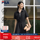 斐乐 斐乐官方女装梭织工装连衣裙夏季时尚凉感防晒收腰裙子 正黑色-BK L 170/88A/L