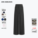 ANN ANDELMAN2026夏季新款优雅蝴蝶结西裤灰色垂感通勤休闲直筒裤 灰色 S