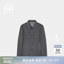 鄂尔多斯1980秋冬纯羊绒翻领单排扣男短款简约通勤羊绒大衣 1980灰 L 175/96A