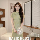 百家好（Basic House）女装高档流行新中式复古民国风连衣裙2026夏季新款改良旗袍裙子