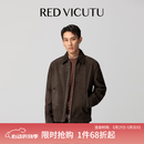 威可多（VICUTU）男士皮衣时尚经典精致百搭商务差旅通勤牛皮绒面革机车服 咖色 2XL 185/100A
