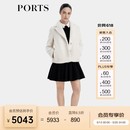PORTS宝姿商场同款秋季新款女装奶白色环保皮草短大衣SD9U001QZW018 奶白色-5 L