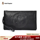 暇步士（Hush Puppies）手包男士休闲经典狗狗标志商务出差真皮大容量手拿包生日礼物