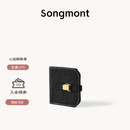 Songmont山下有松山行钱包设计师款皮夹短款卡包夹礼物男女零钱包 烟墨黑 现货