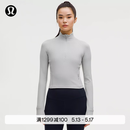 lululemon丨It's Rulu 女士运动罗纹短款半拉链衫 芯吸 LW3IO6S 银滴灰 M