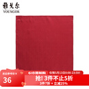 雅戈尔（YOUNGOR）丝巾男士经典口袋丝巾优质涤丝面料经典丝巾装饰方巾商场同款 暗红 均码