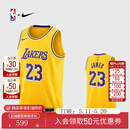 耐克NBA官方-湖人詹姆斯球衣男篮球服速干23号运动背心DN2009-733 黄色 L