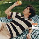 LACOSTE【王一博同款】法国鳄鱼男装26夏季新款条纹针织Polo衫|AH2561 4I9/驼色/棕色 M 4