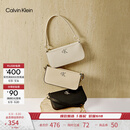 Calvin Klein【520礼物】腋下包休闲通勤包包字母拉链CK女包单肩法棍包 UB1-太空黑 OS