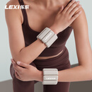 乐系（lexi）负重手环可调节脚环小巧硅胶运动健身器材女练手臂薄背 米色2磅